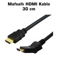 Mafsallı HDMI Kablo Dönen Başlıklı 90 Derece 0.3 Metre